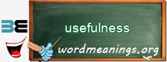 WordMeaning blackboard for usefulness